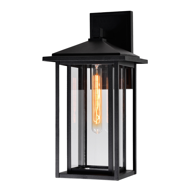 CWI Lighting Crawford 18.1 Light Farmhouse Metal Outdoor Wall Light in Black
