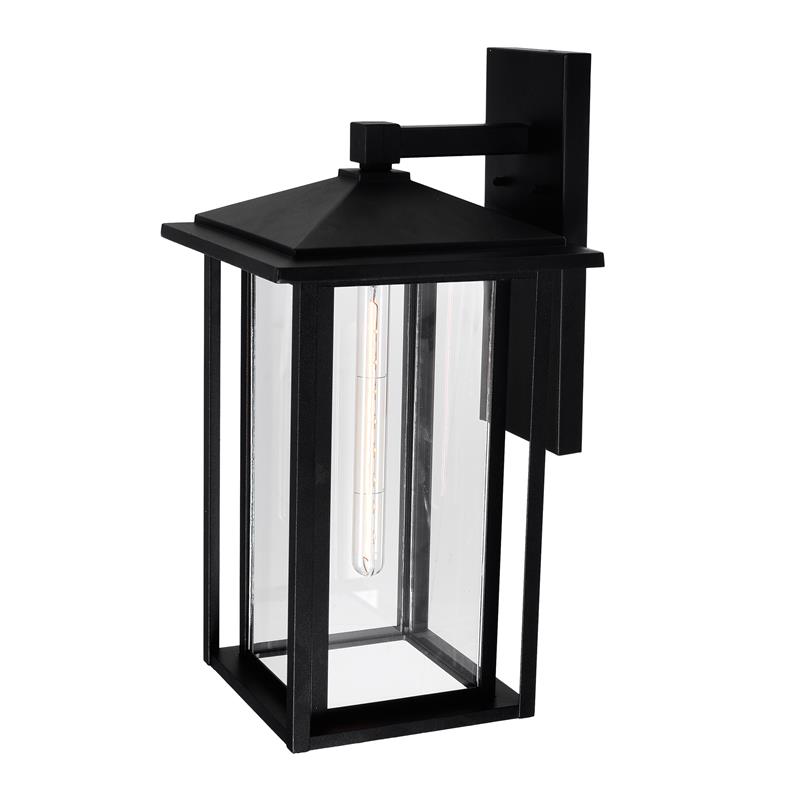 CWI Lighting Crawford 1 Light Farmhouse Metal Outdoor Wall Light in Black