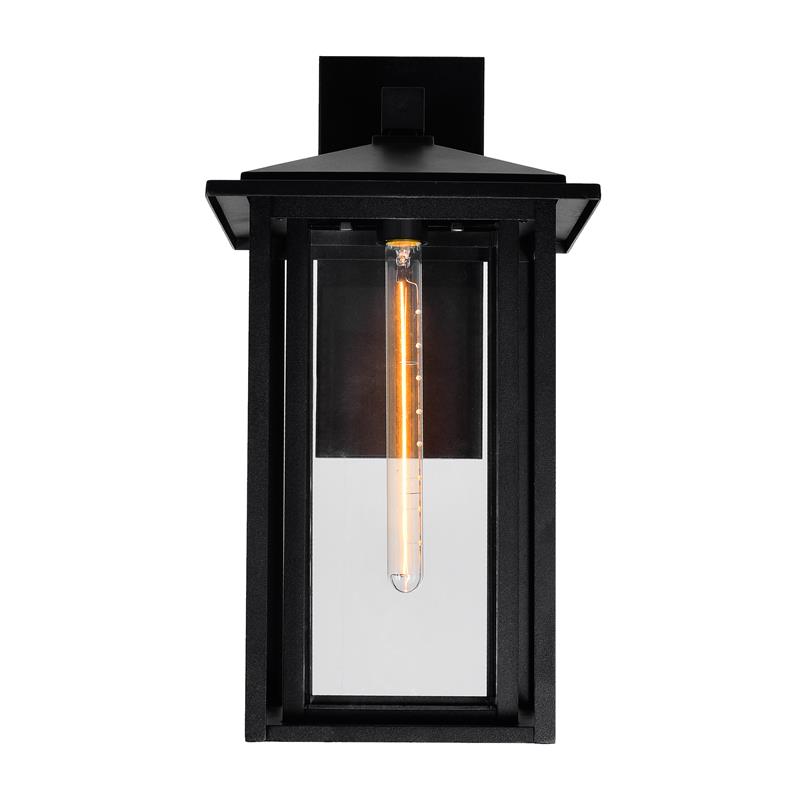 CWI Lighting Crawford 1 Light Farmhouse Metal Outdoor Wall Light in Black