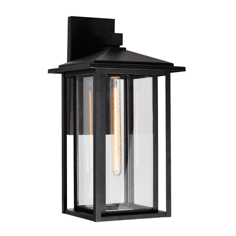 CWI Lighting Crawford 1 Light Farmhouse Metal Outdoor Wall Light in Black