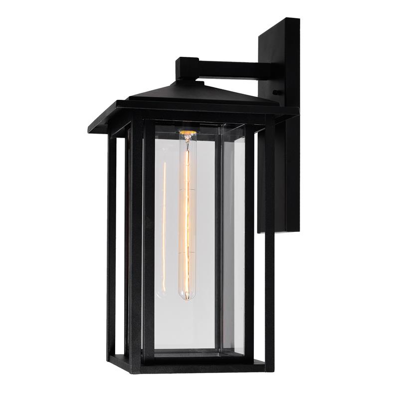 CWI Lighting Crawford 1 Light Farmhouse Metal Outdoor Wall Light in Black