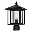 CWI Lighting Crawford 1 Light Farmhouse Metal Outdoor Lantern Head in Black