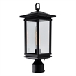 CWI Lighting Oakwood 1 Light Glass Outdoor Lantern Head in Black