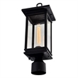 CWI Lighting Oakwood 1 Light Glass Outdoor Lantern Head in Black
