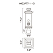 CWI Lighting Oakwood 1 Light Glass Outdoor Lantern Head in Black