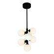CWI Lighting Arya 8 Light Frosted Glass Indoor Pendant in Black/White