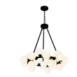 CWI Lighting Arya 25 Light Frosted Glass Chandelier in Black/White