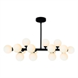 CWI Lighting Arya 16 Light Frosted Glass Chandelier in Black