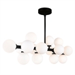 CWI Lighting Arya 16 Light Frosted Glass Chandelier in Black