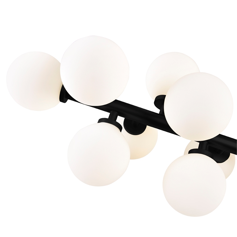 CWI Lighting Arya 16 Light Frosted Glass Chandelier in Black