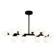 CWI Lighting Arya 16 Light Frosted Glass Chandelier in Black
