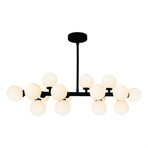 CWI Lighting Arya 16 Light Frosted Glass Chandelier in Black