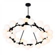 CWI Lighting Arya 45 Light Frosted Glass Chandelier in Black