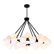 CWI Lighting Arya 45 Light Frosted Glass Chandelier in Black