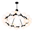 CWI Lighting Arya 45 Light Frosted Glass Chandelier in Black