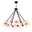 CWI Lighting Arya 45 Light Frosted Glass Chandelier in Black