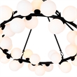 CWI Lighting Arya 70 Light Frosted Glass Chandelier in Black/White