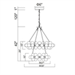 CWI Lighting Arya 70 Light Frosted Glass Chandelier in Black/White