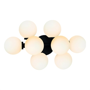 CWI Lighting Arya 8 Light Frosted Glass Wall Sconce in Black/White