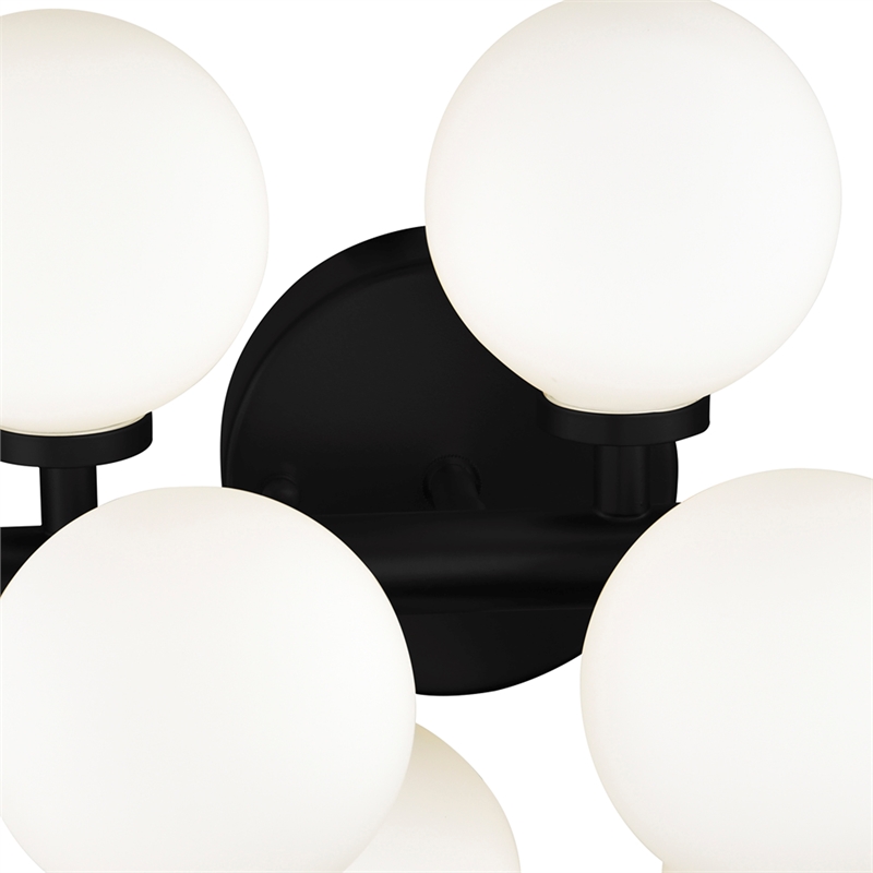 CWI Lighting Arya 8 Light Frosted Glass Wall Sconce in Black/White