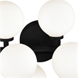 CWI Lighting Arya 8 Light Frosted Glass Wall Sconce in Black/White