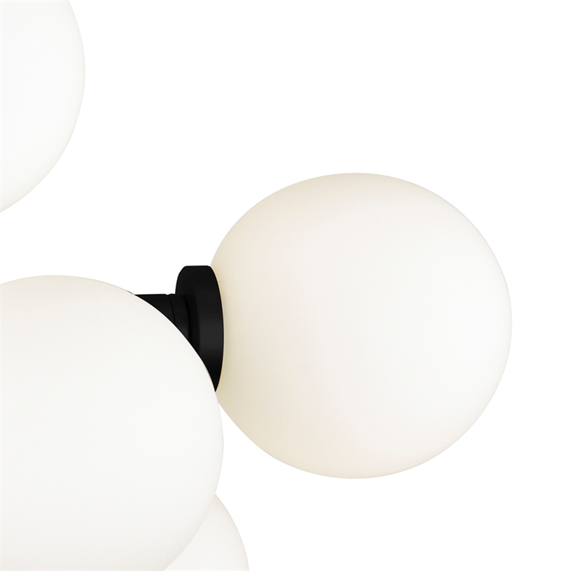 CWI Lighting Arya 8 Light Frosted Glass Wall Sconce in Black/White