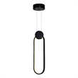 CWI Lighting Pulley 1 Light Integrated LED Metal Mini Pendant in Black