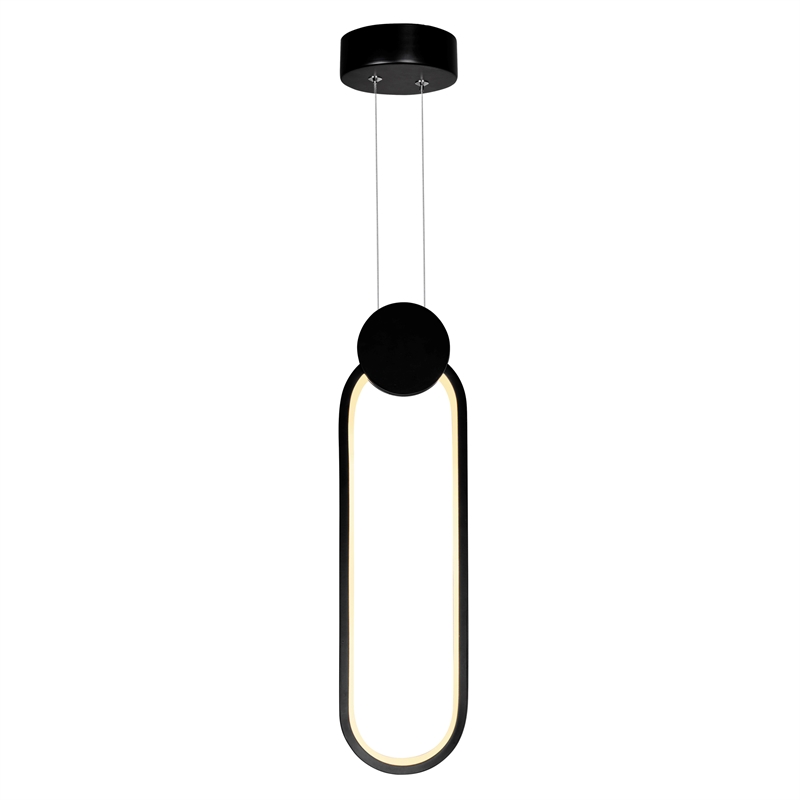 CWI Lighting Pulley 1 Light Integrated LED Metal Mini Pendant in Black