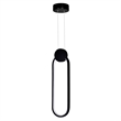 CWI Lighting Pulley 1 Light Integrated LED Metal Mini Pendant in Black