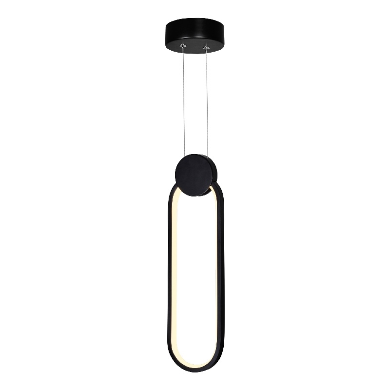 CWI Lighting Pulley 1 Light Integrated LED Metal Mini Pendant in Black