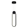 CWI Lighting Pulley 1 Light Integrated LED Metal Mini Pendant in Black