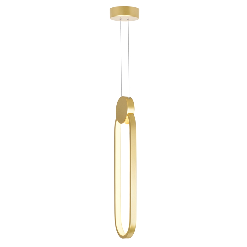 CWI Lighting Pulley Integrated LED Metal Mini Pendant in Satin Gold