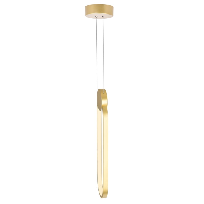 CWI Lighting Pulley Integrated LED Metal Mini Pendant in Satin Gold