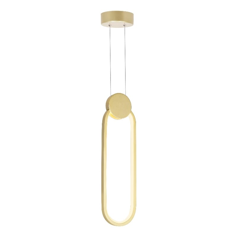 CWI Lighting Pulley Integrated LED Metal Mini Pendant in Satin Gold