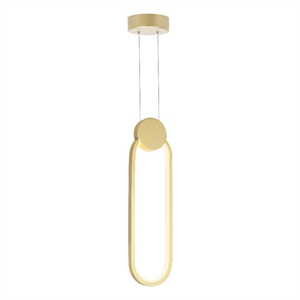 CWI Lighting Pulley Integrated LED Metal Mini Pendant in Satin Gold