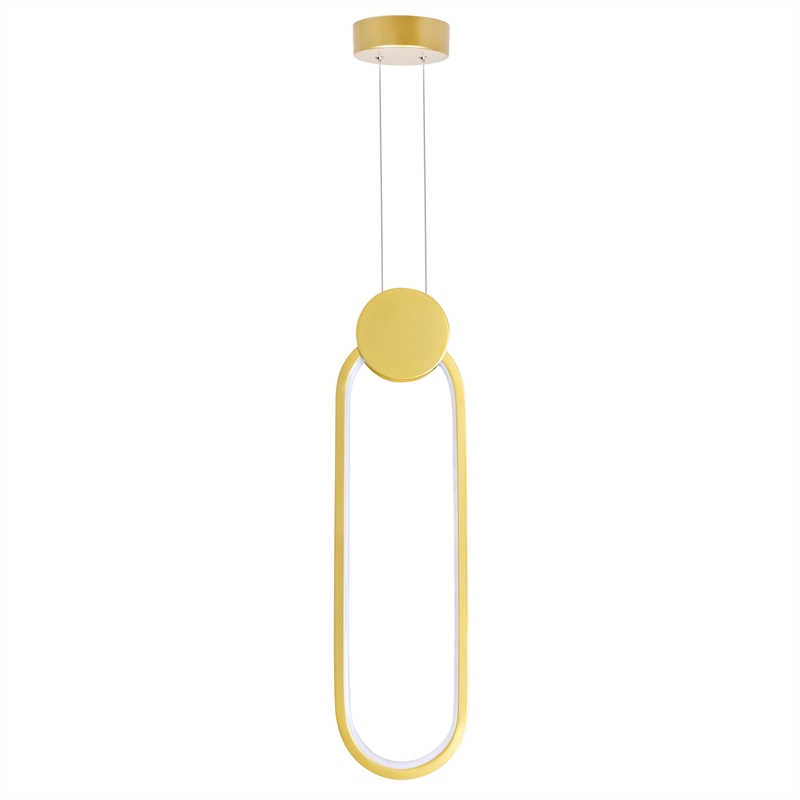 CWI Lighting Pulley Integrated LED Metal Mini Pendant in Satin Gold