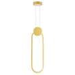 CWI Lighting Pulley Integrated LED Metal Mini Pendant in Satin Gold