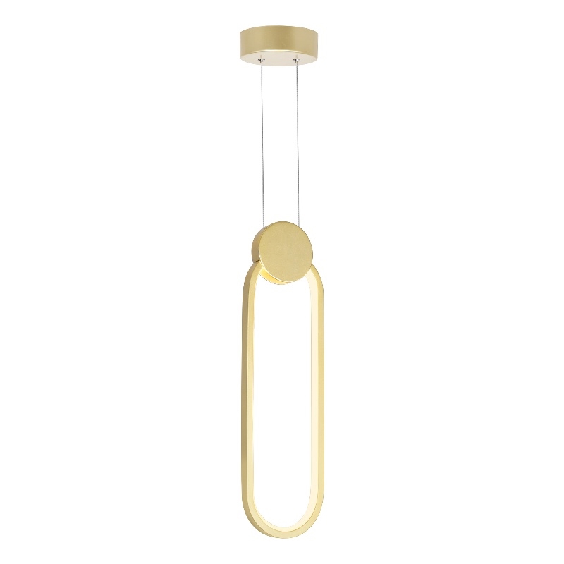 CWI Lighting Pulley Integrated LED Metal Mini Pendant in Satin Gold
