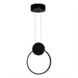 CWI Lighting Pulley 1 Light Integrated LED Metal Mini Pendant in Black