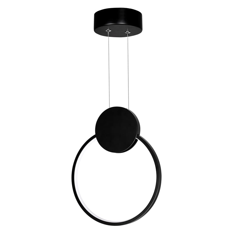 CWI Lighting Pulley 1 Light Integrated LED Metal Mini Pendant in Black