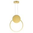 CWI Lighting Pulley LED Integrated Metal Mini Pendant in Satin Gold