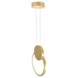 CWI Lighting Pulley LED Integrated Metal Mini Pendant in Satin Gold
