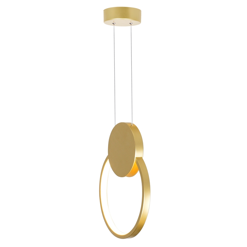 CWI Lighting Pulley LED Integrated Metal Mini Pendant in Satin Gold