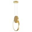 CWI Lighting Pulley LED Integrated Metal Mini Pendant in Satin Gold