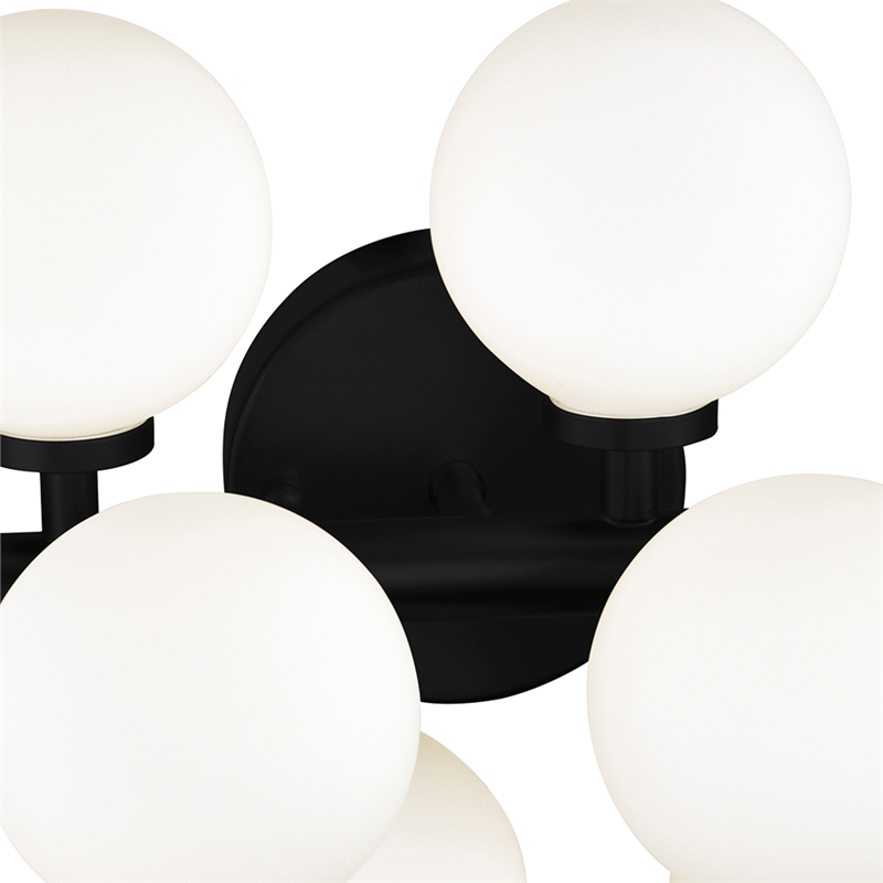 CWI Lighting Arya 17 Light Frosted Glass Wall Sconce in Black/White