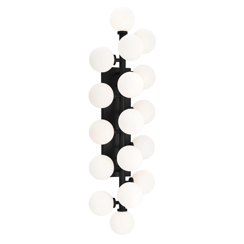 CWI Lighting Arya 17 Light Frosted Glass Wall Sconce in Black/White