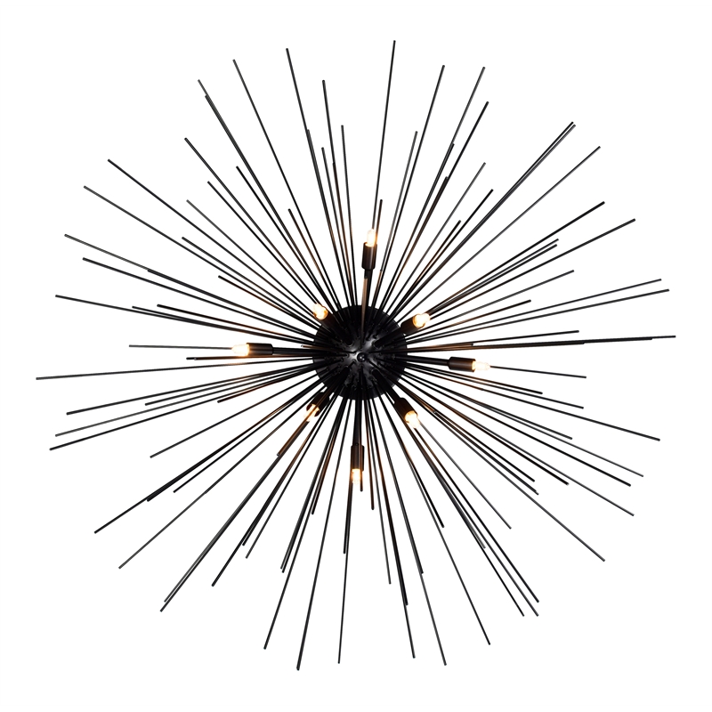 CWI Lighting Savannah 8 Light Metal Indoor Flush Mount in Black