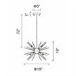 CWI Lighting Savannah 6 Light Starburst Glass Chandelier in Black
