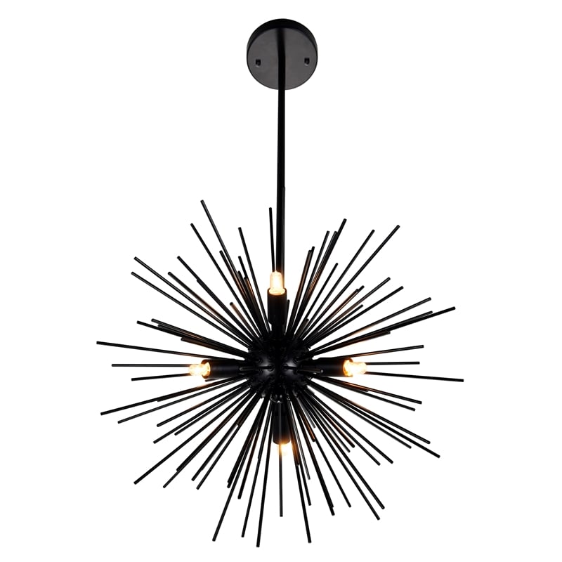CWI Lighting Savannah 9 Light Metal Modern Chandelier in Black