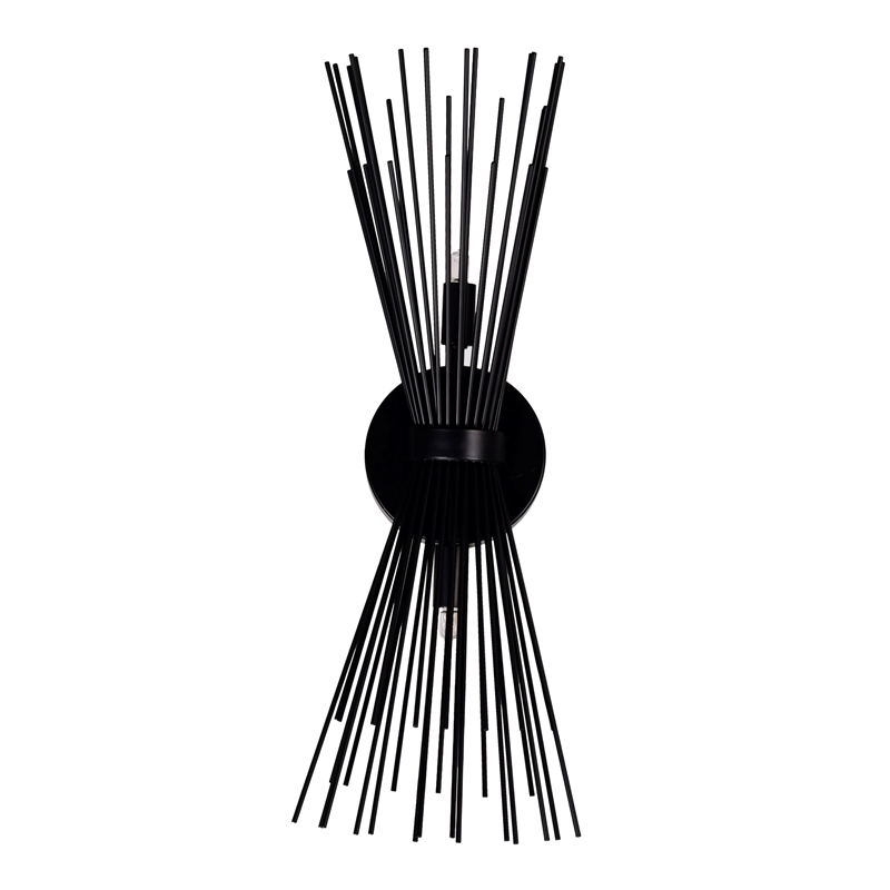 CWI Lighting Savannah 2 Light Metal Indoor Wall Sconce in Black
